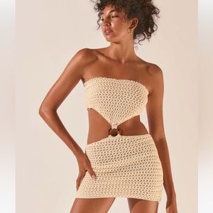 Crochet, off white, mini dress